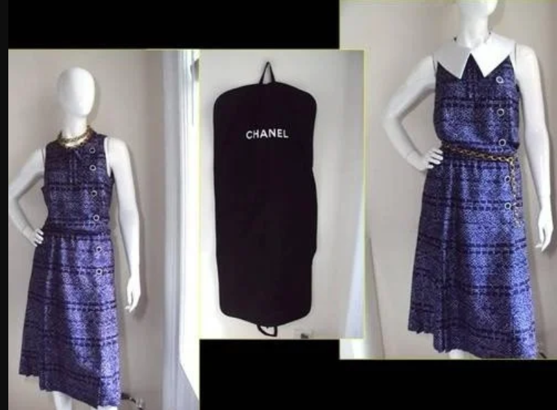 CHANEL VINTAGE 1970's NUMBERED HAUTE COUTURE REWORKED BY  REMOVING SLEEVES AND ADDING A REMOVABLE COLLAR - 2015