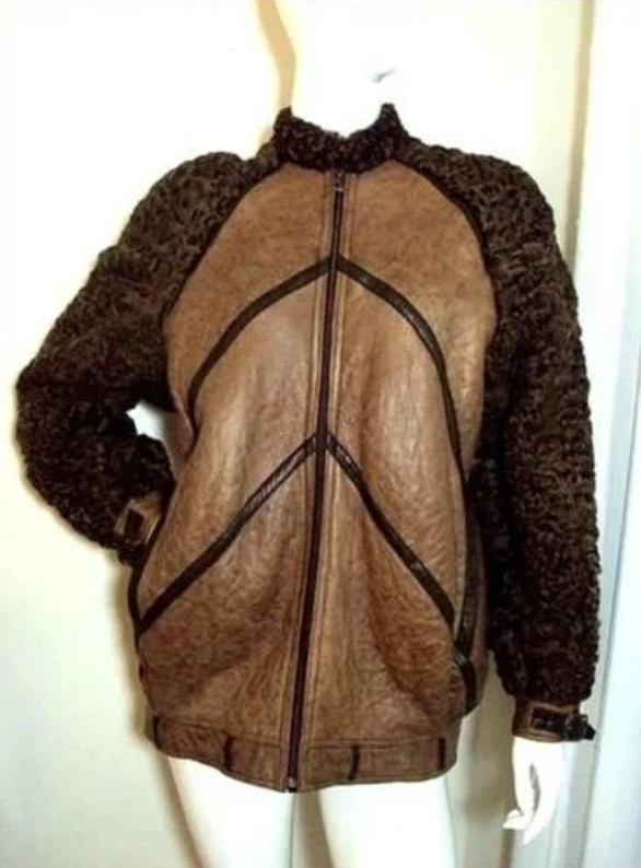 CHRISTIAN DIOR VINTAGE 1970's CURLY LAMB LEATHER FUR COAT -2016