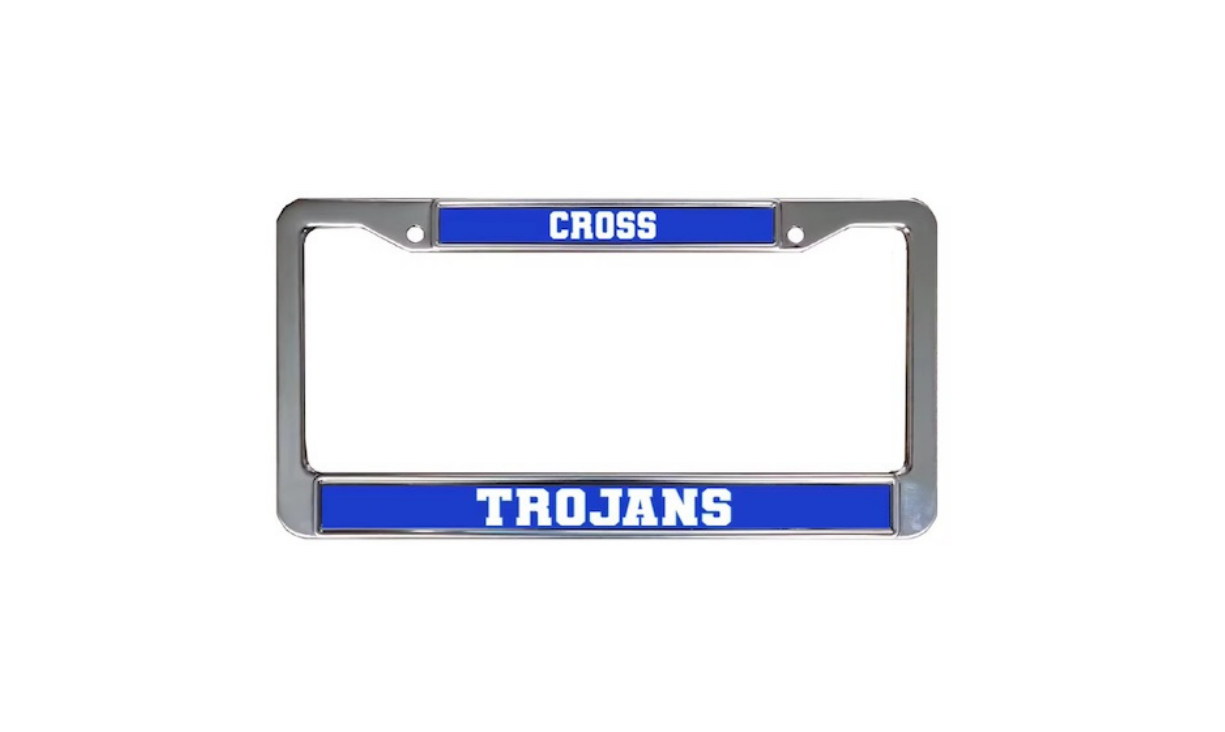 Cross High School Trojans License Plate Frame