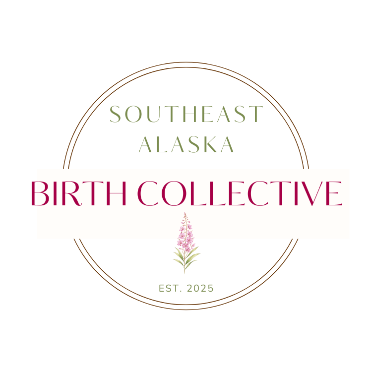 Southeast AK Birth Collective logo with a fireweed flower