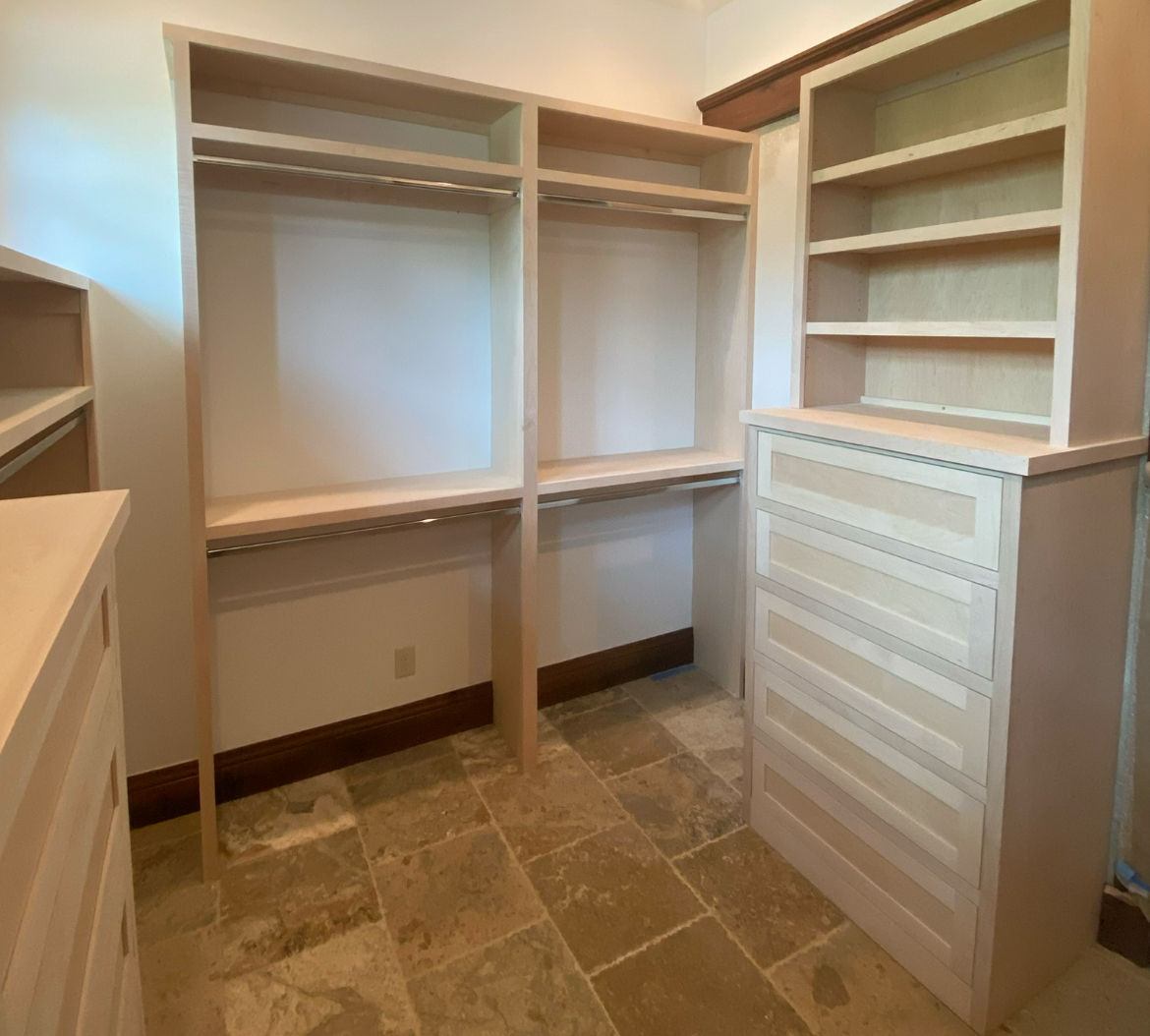 Side view of custom closet