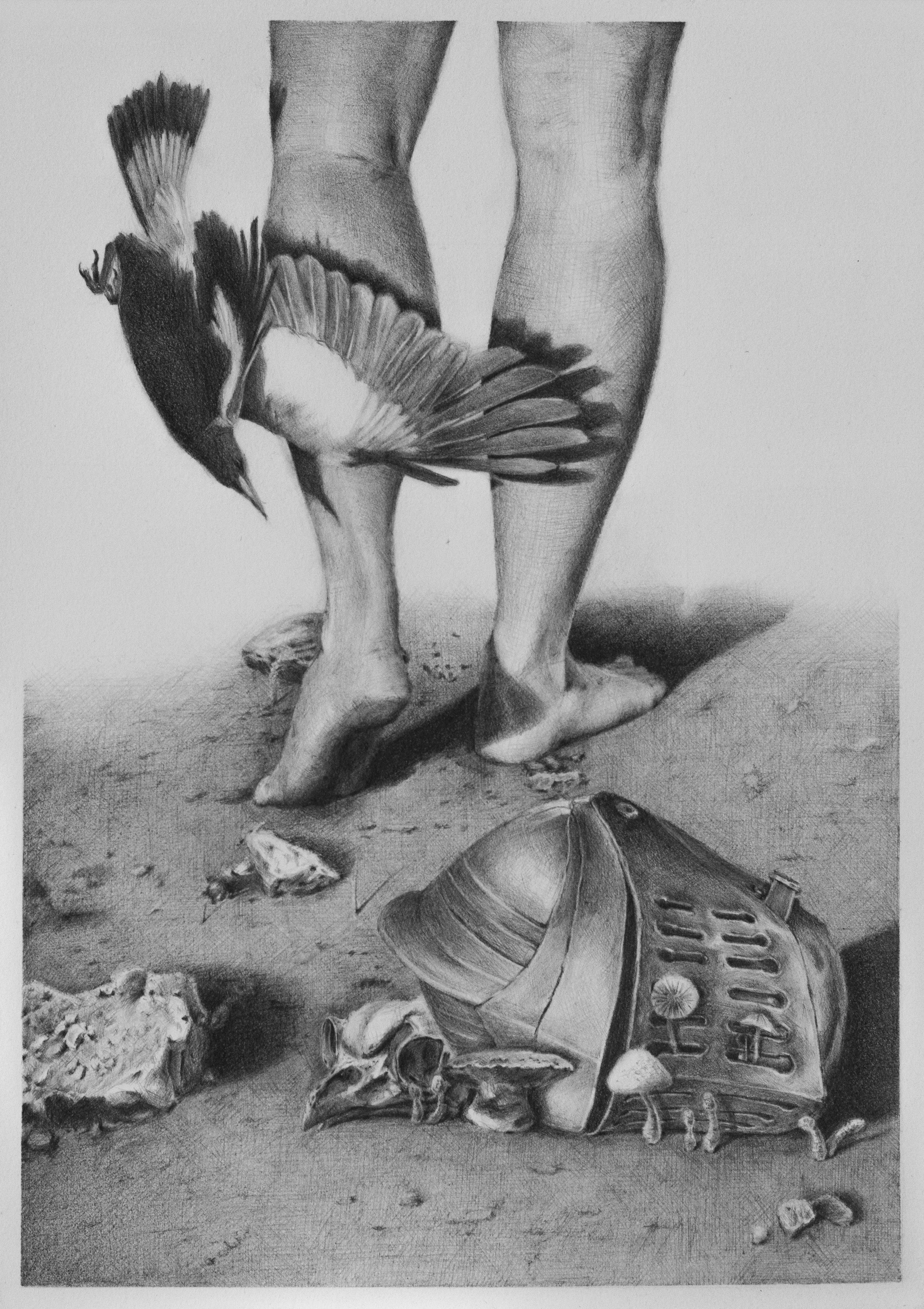 Remembered I outgrew you a long time ago. 2026. Graphite on paper. 29.7 x 21 cm.