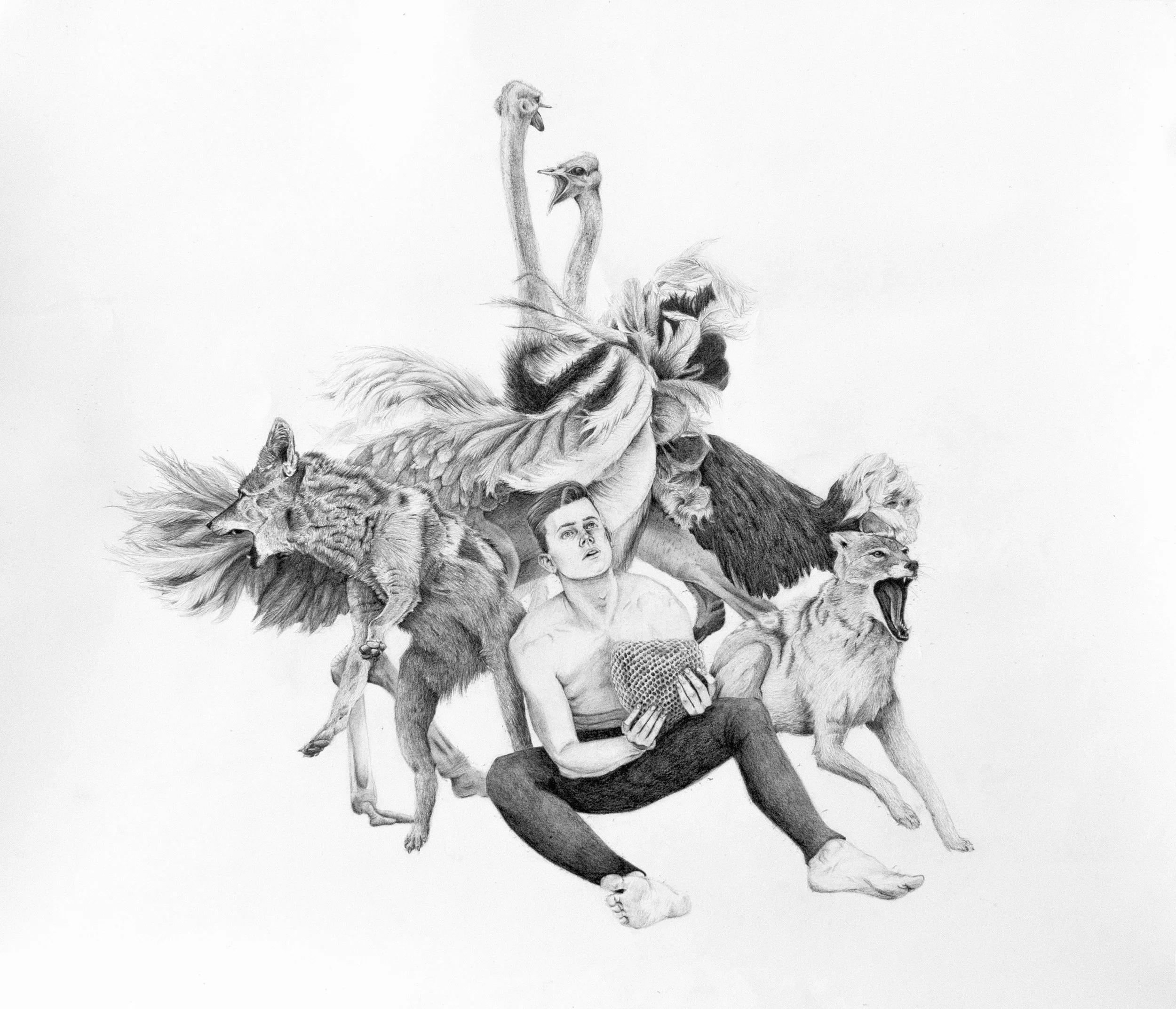 And so the chaos continues. 2018. Graphite on paper. 66 x 57 cm