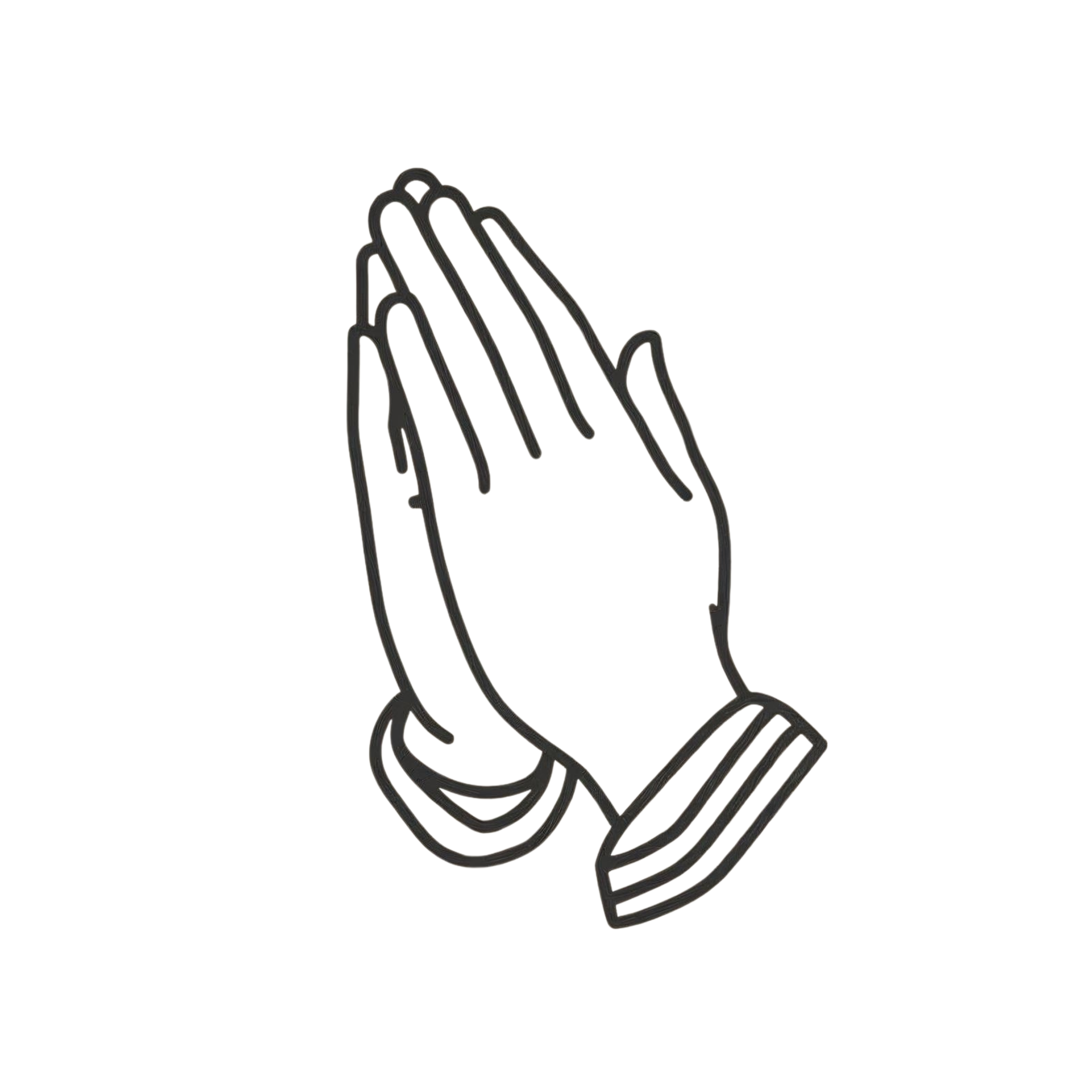 Outline of praying hands symbol.