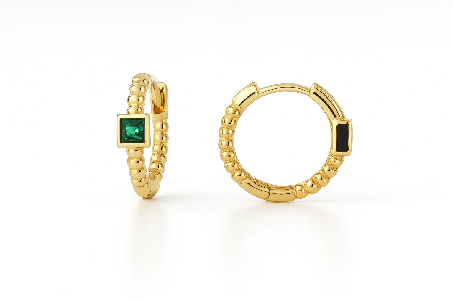 Verde Huggie Hoops - Sydney Rose Co.