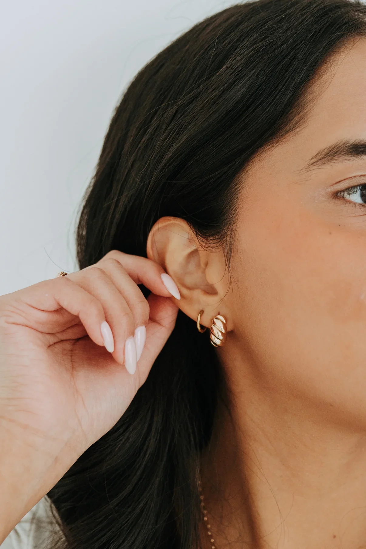 Baguette Hollow Hoops - Sydney Rose Co.