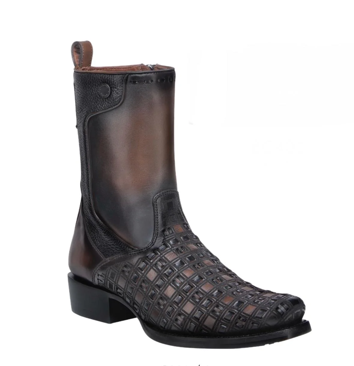 Cuadra Chocolate & Black Woven Boots