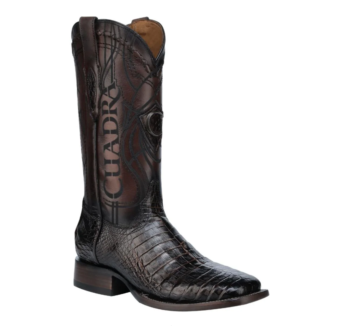 Cuadra Brown Caiman Laser & Embroidery Boots