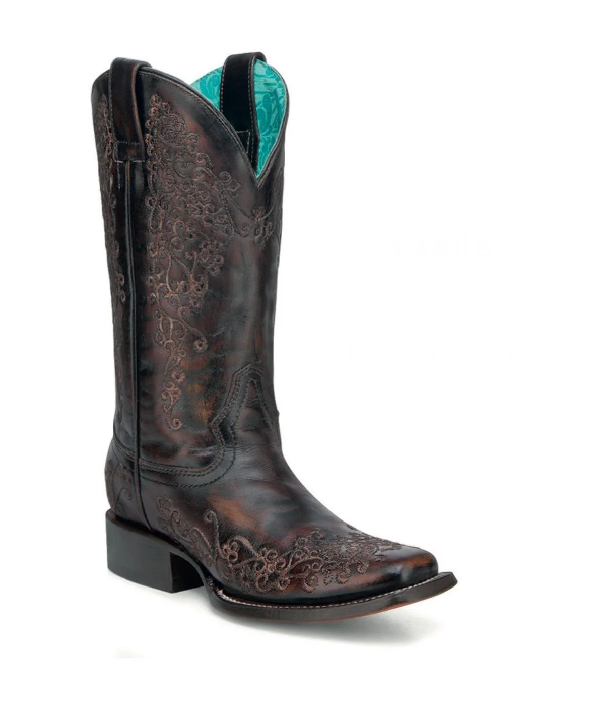 Corral Black/Honey Floral Embroidery Boots