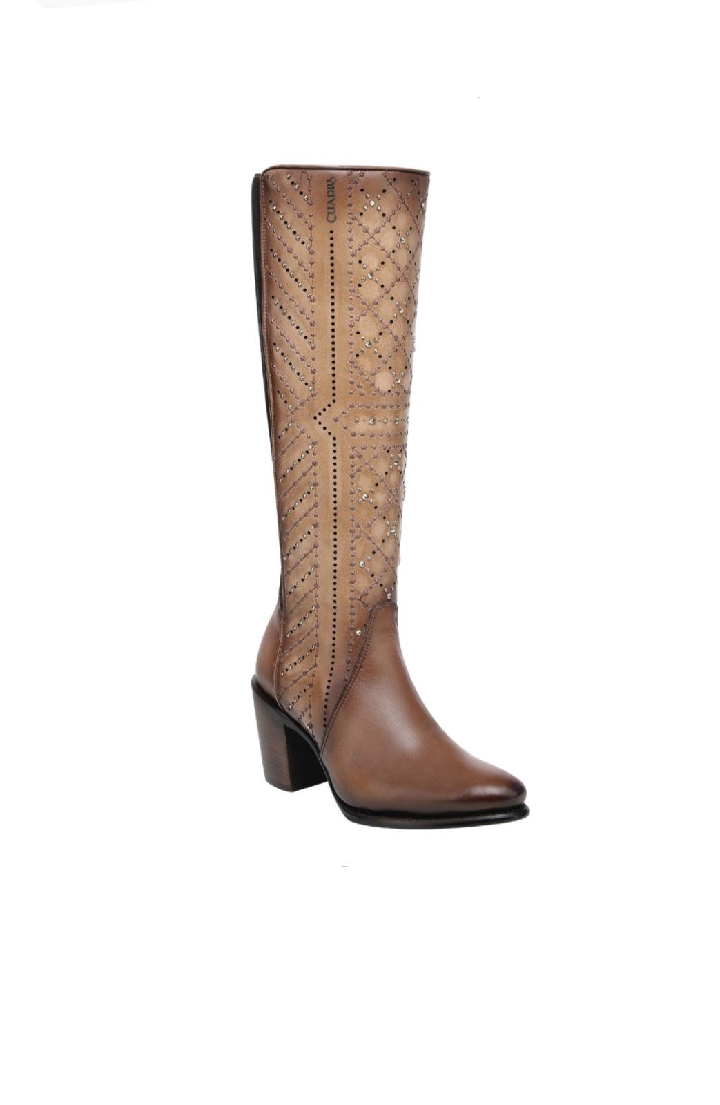 Cuadra Almond Embroidered, Crystalled, and Studded Boots