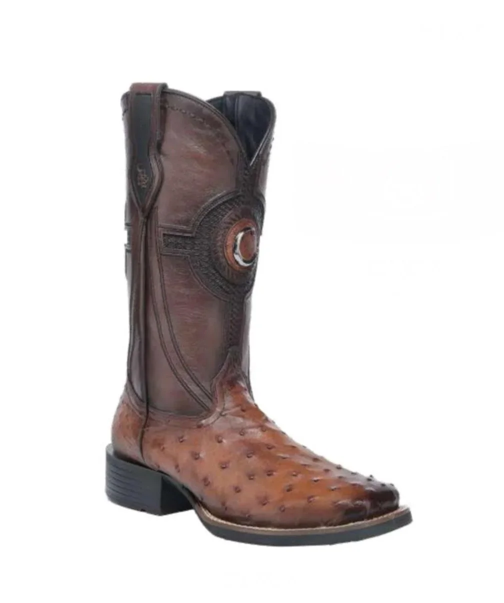 Cuadra Orange & Honey Ostrich Boots
