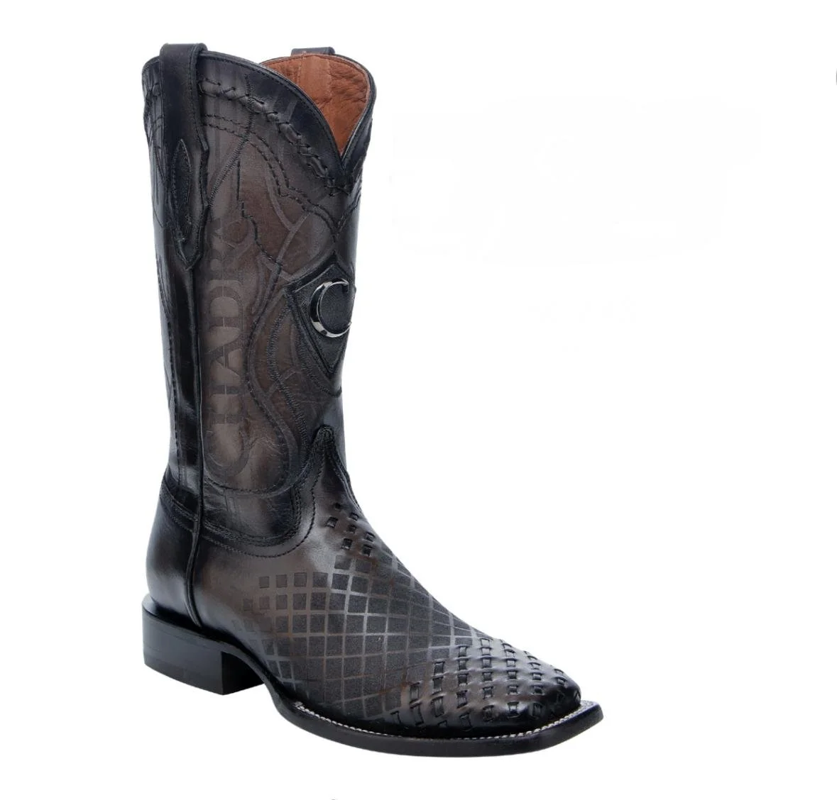 Cuadra Black Laser, Embroidered, & Woven Boots