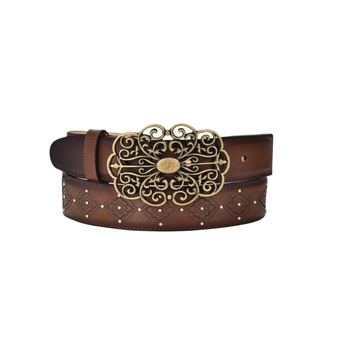 Cuadra Honey Vintage Style Studded Belt