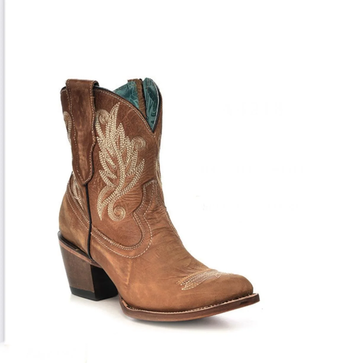 Corral Golden Embroidery Ankle Boots