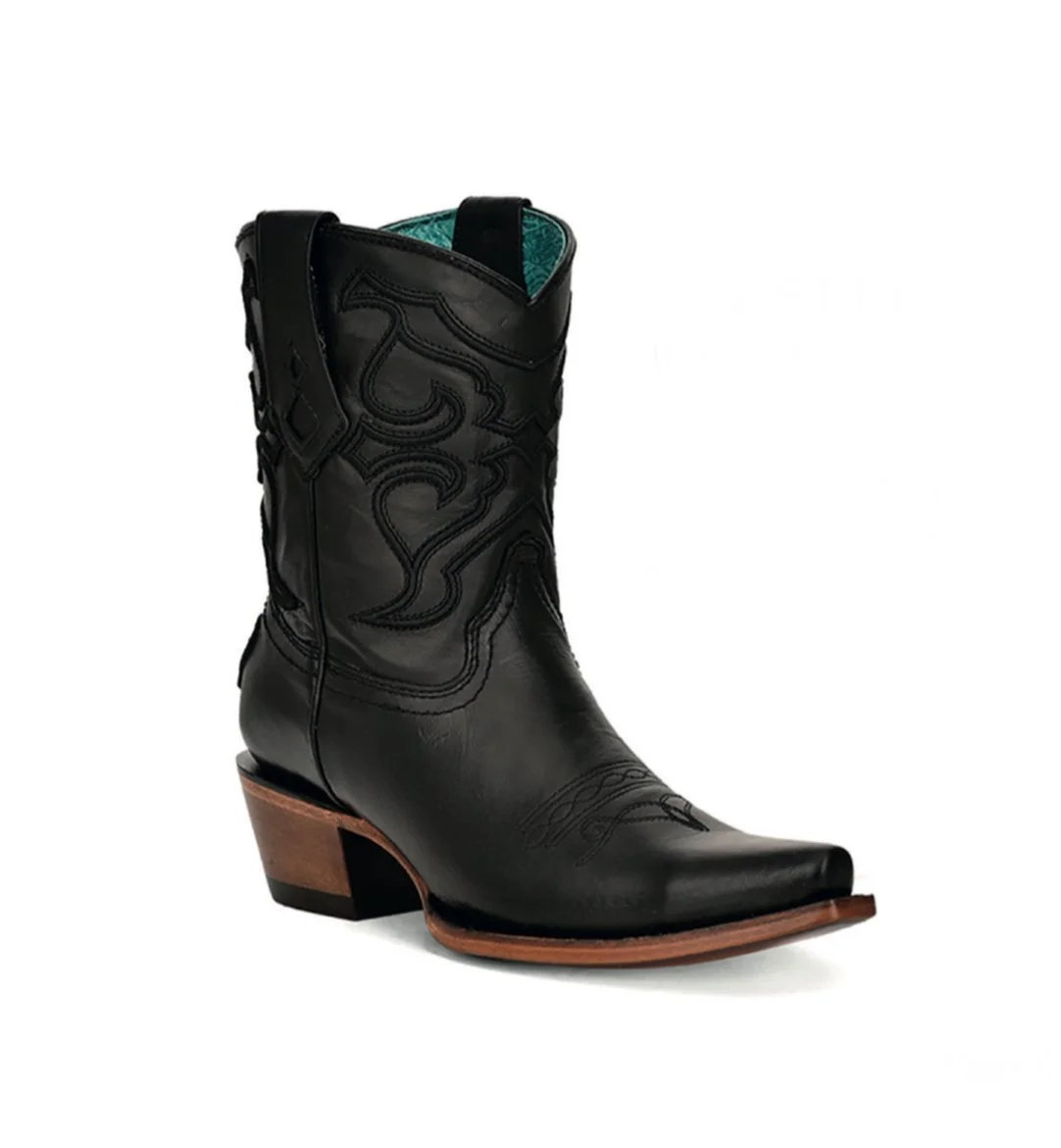 Corral Black Embroidered Ankle Boots