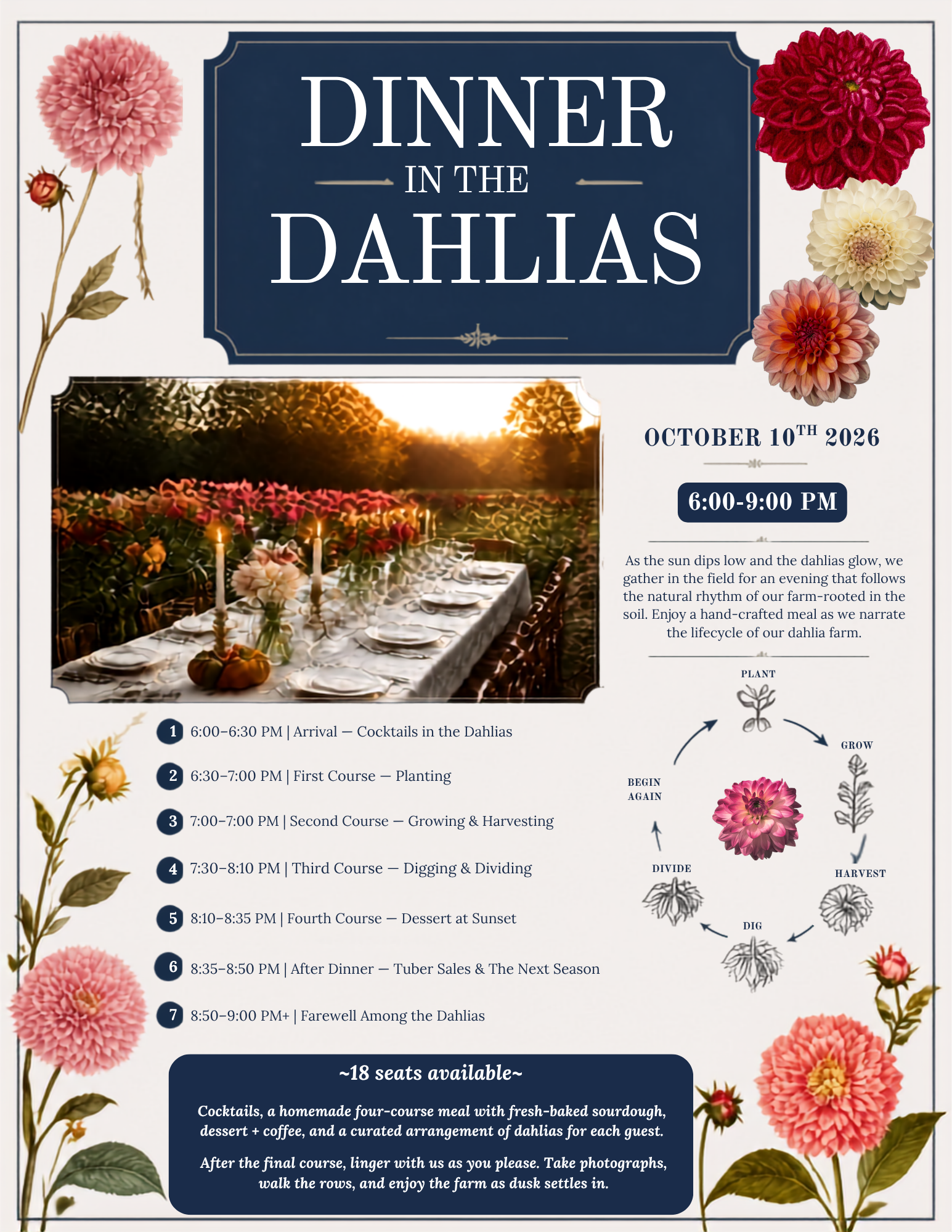 Dinner in the Dahlias