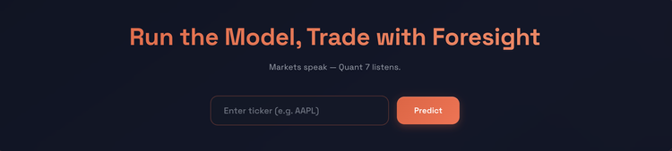 Quant 7 Predict input interface