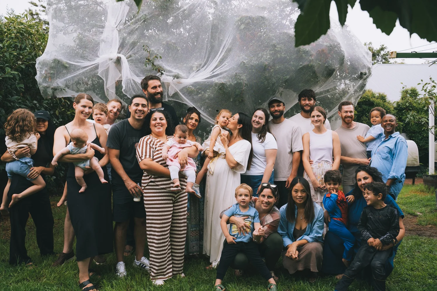 Big family group outdoors