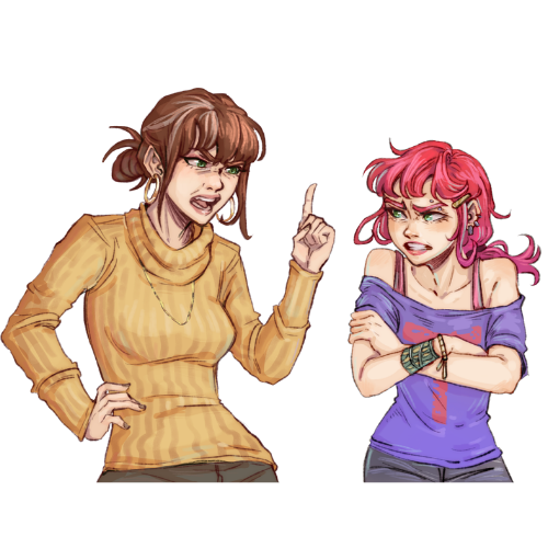 Illustration of a parent and child in conflict over a demand, from a therapy resource on supporting children with Pathological Demand Avoidance (PDA).