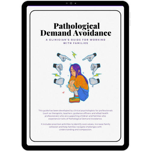 PDA Clinician’s Guide – Pocket Psych digital resource helping therapists, psychologists, allied health professionals, and families support children with Pathological Demand Avoidance