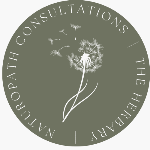The Herbary logo featuring a dandelion, representing naturopath consultations, herbal medicine, and holistic health care at The Herbary in Pukekohe, Auckland.