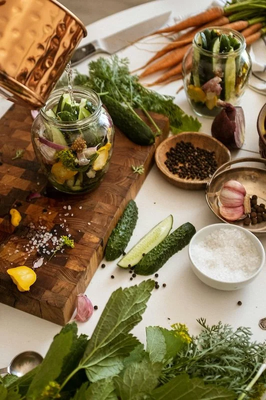 Fermented vegetables and wholefoods used to support gut health, digestion, and nutrition as part of naturopathic care at The Herbary in Pukekohe, Auckland.