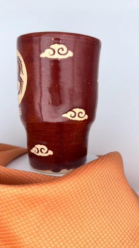 Yin Yang Fire Horse with Cloud motif Travel Cup