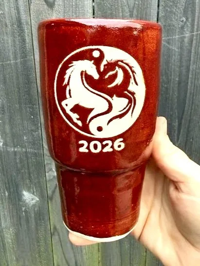 Yin Yang Fire Horse Travel Cup