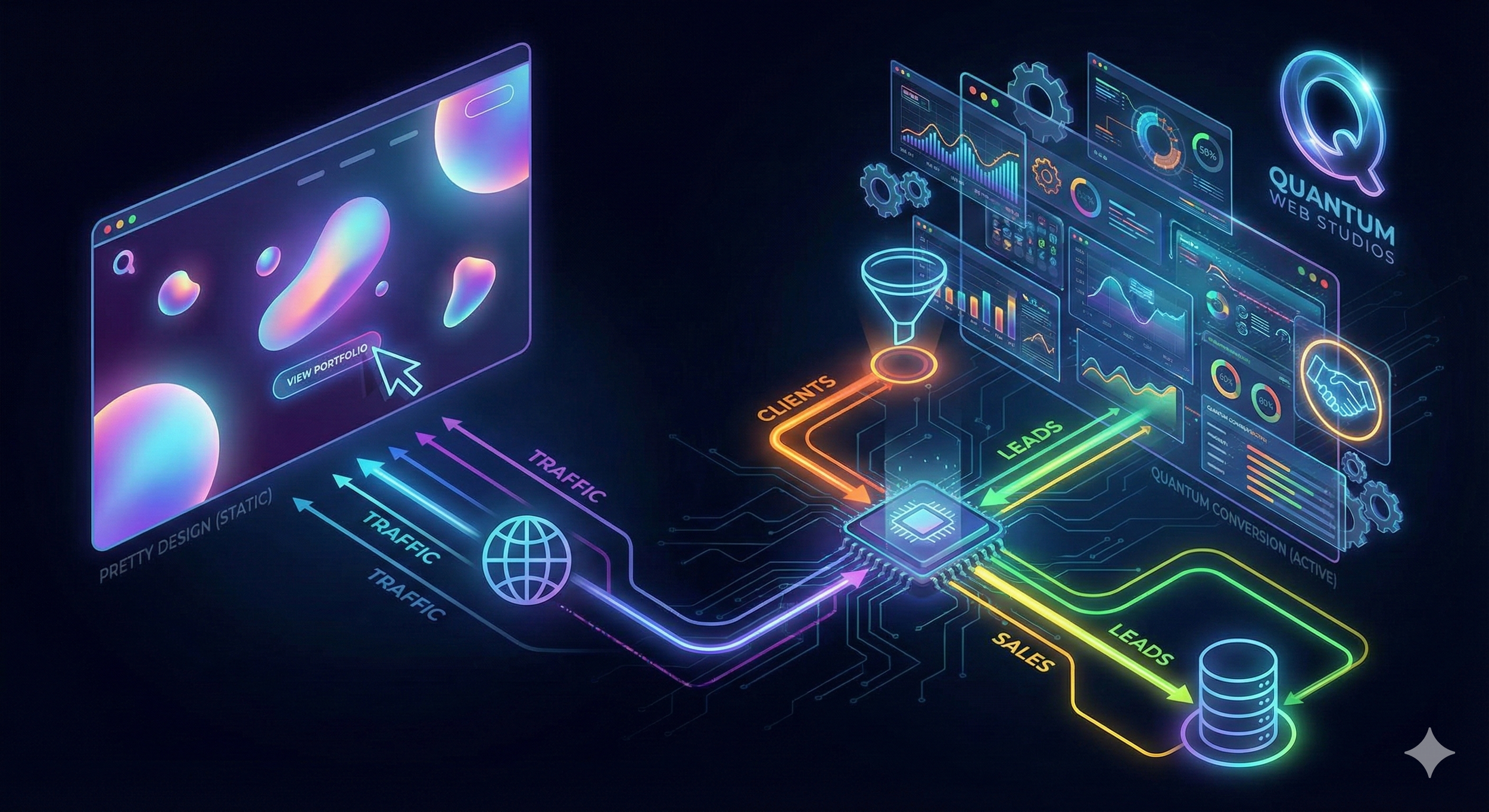 Is Your Website Just Pretty — or Is It Selling? How Quantum Web Studios Turns Traffic Into Clients