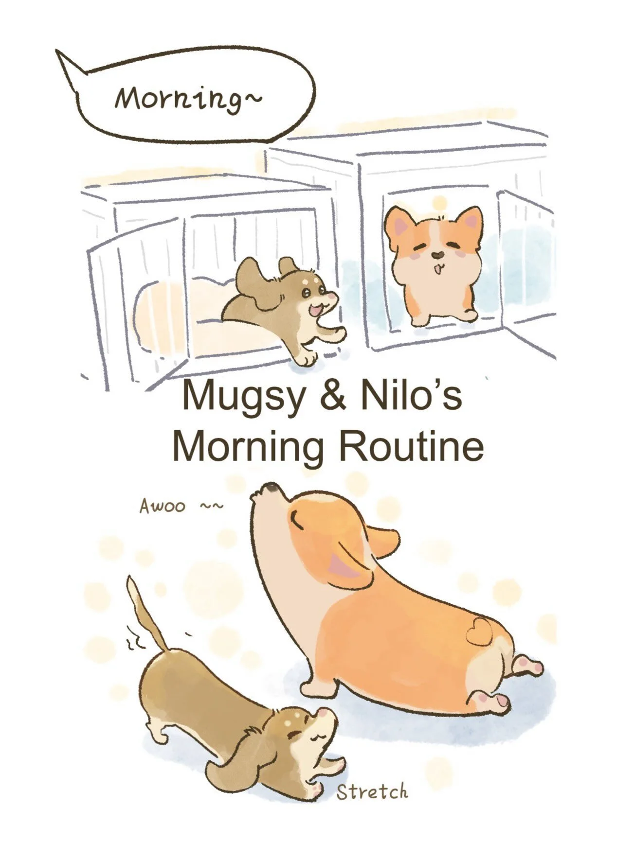 Morning Routine 🧡🤎 #corgi #dachshund #dogs #comics #puppy