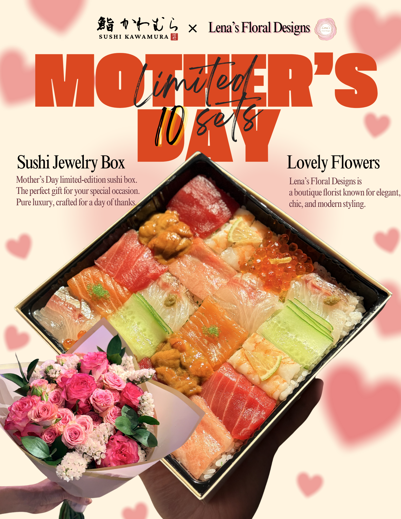 Sushi Jewelry Box with Bouquet