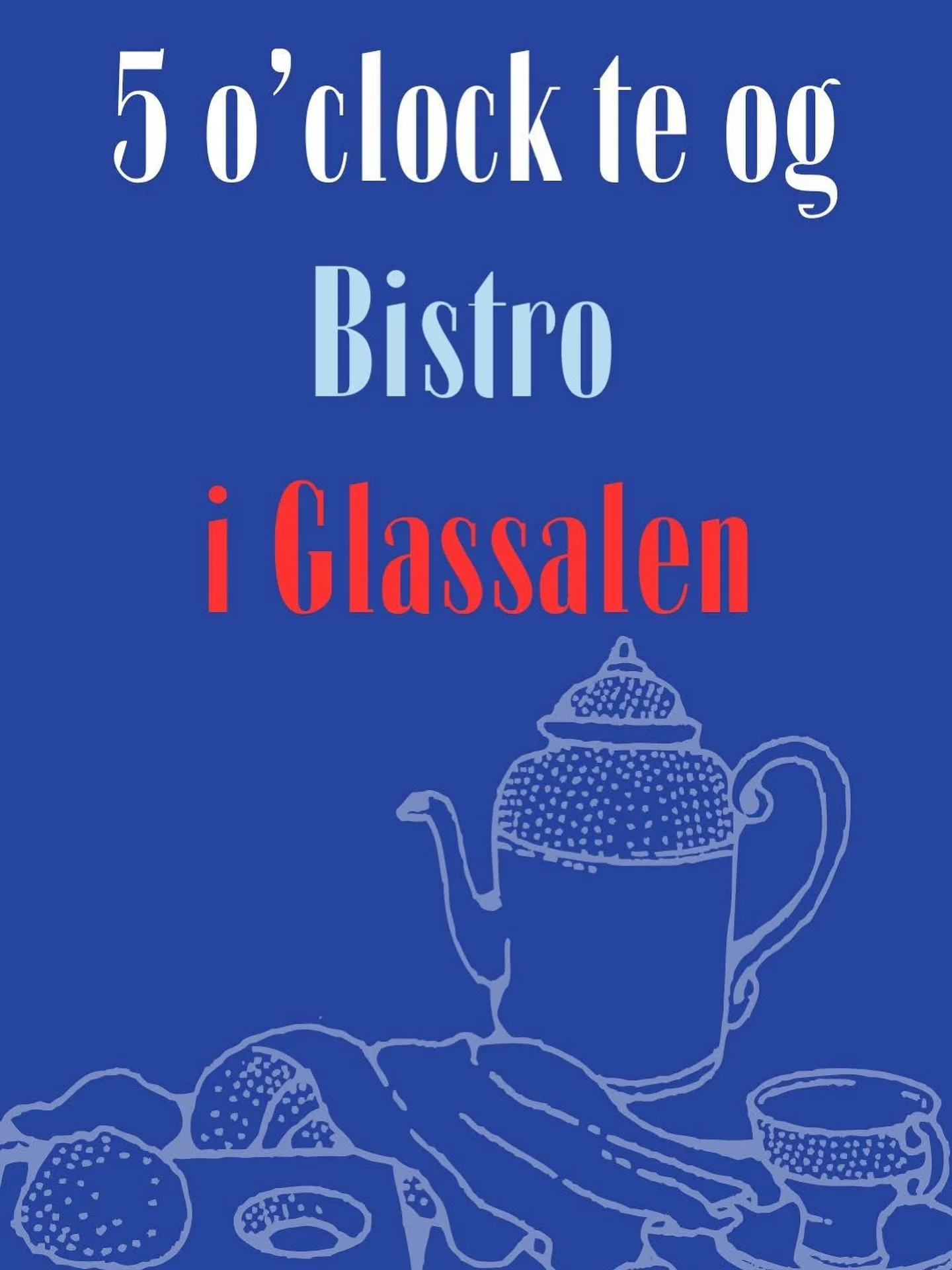 ✨ Fransk Bistro &amp; 5 o&rsquo;clock Tea &ndash; S&oslash;ndag d. 16. november kl.15.00-17.30 ✨

Denne s&oslash;ndag inviterer vi til to oplevelser i &eacute;n dag.Fra engelsk te hygge til fransk bistrostemning i hjertet af Vejen.

Tag plads til en 