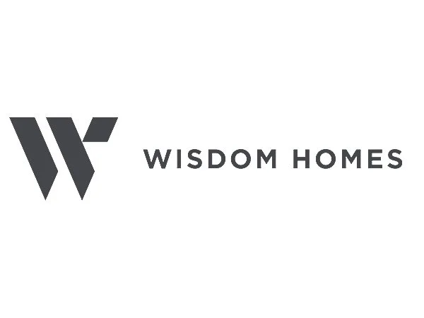 Logo for Wisdom Homes featuring a stylized 'W' and the company name in bold letters.
