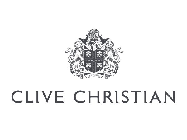 Clive Christian logo featuring a coat of arms with lions, a shield, and a banner with the Latin motto 'Qua Unitet' underneath 'CLIVE CHRISTIAN' text.