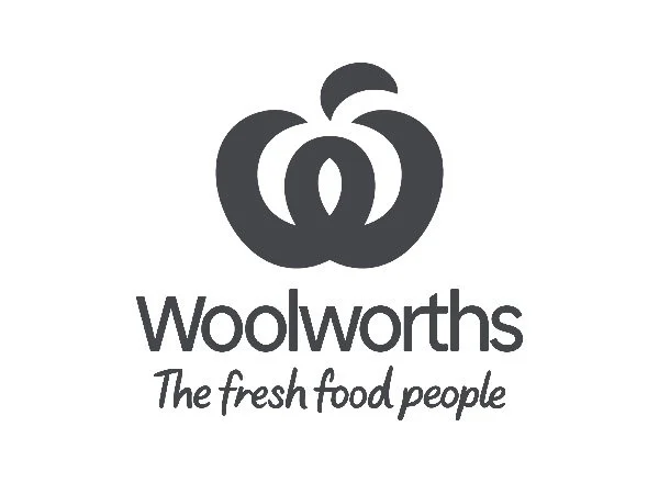Woolworths logo with a stylized vegetable icon and the tagline 'The fresh food people'.