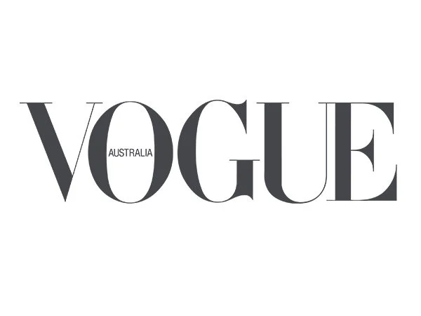 Vogue Australia logo in black text on a white background.