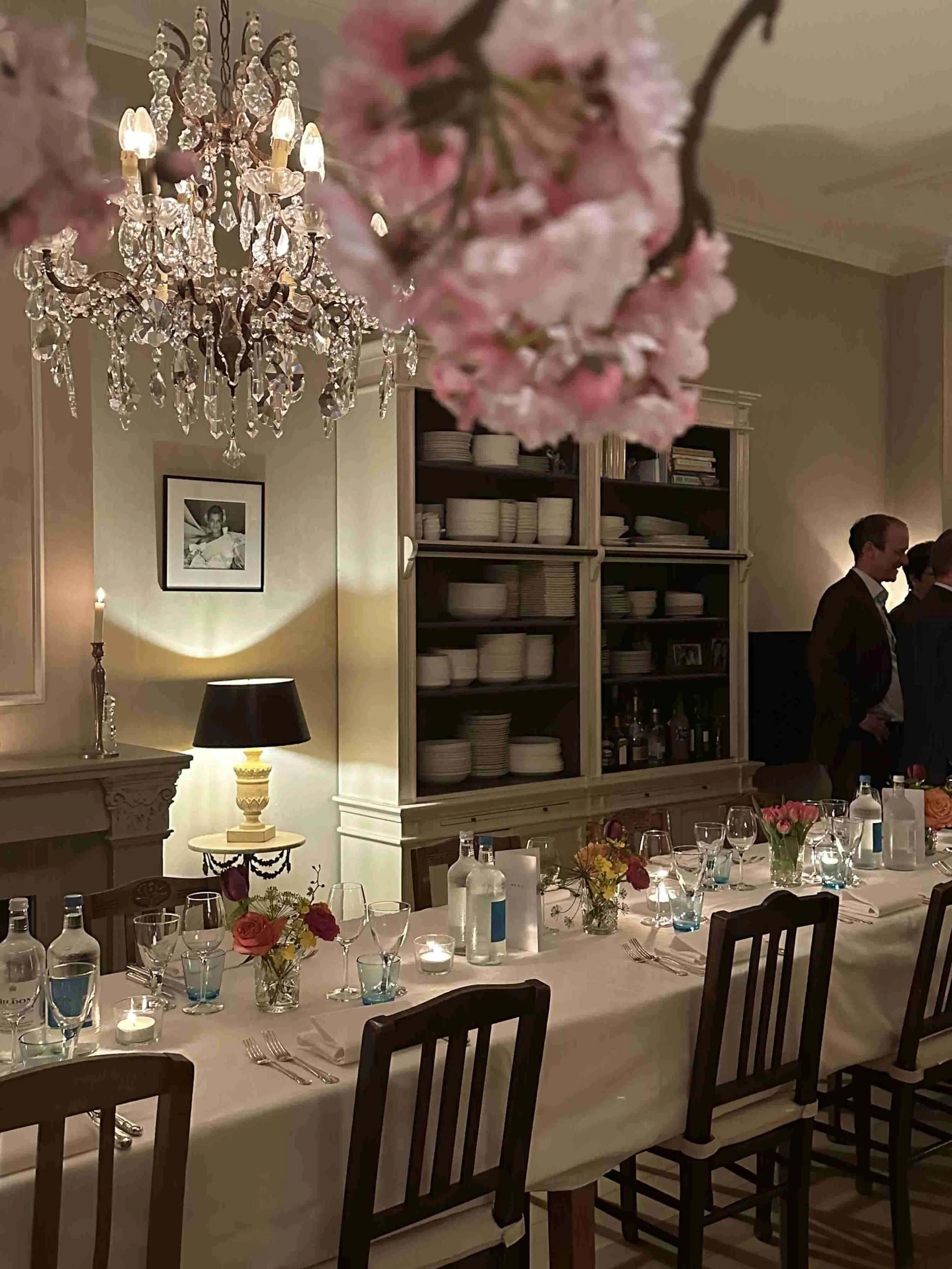 An intimate dining table set in Chef Adrienne’s Amsterdam home for a private dining experience.