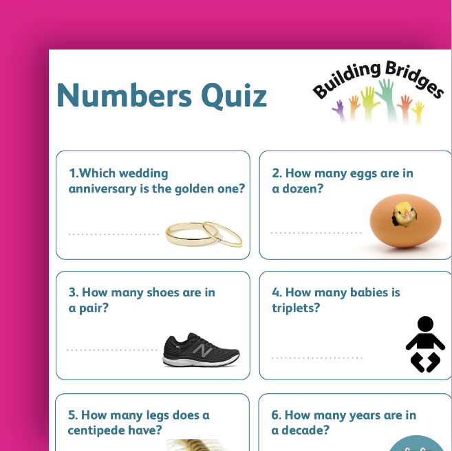 Cover of easy read document titled 'numbers quic'