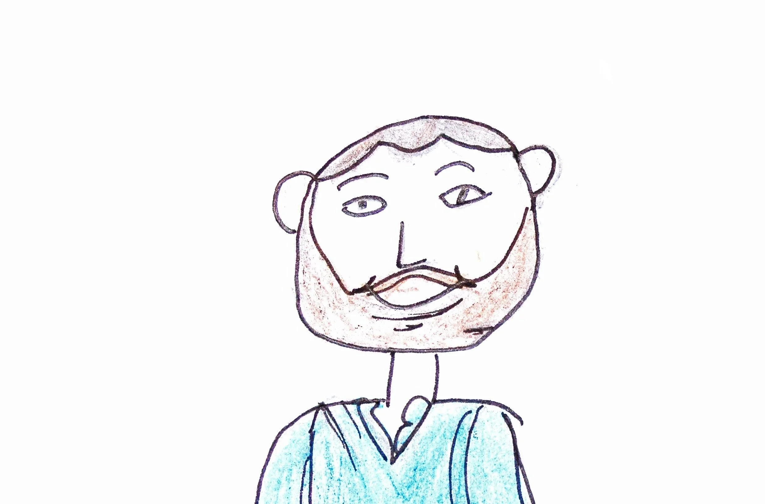 An image of Andy, one of the content designers at Building Bridges. Andy has short brown hair and facial hair. 