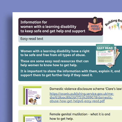 Cover of a resources summary booklet