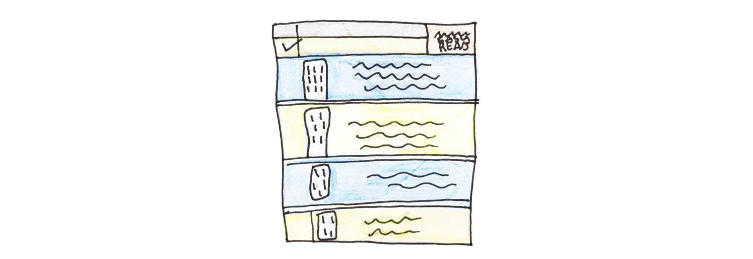 A drawing using coloured pencils of an Easy Read document produced by Building Bridges.