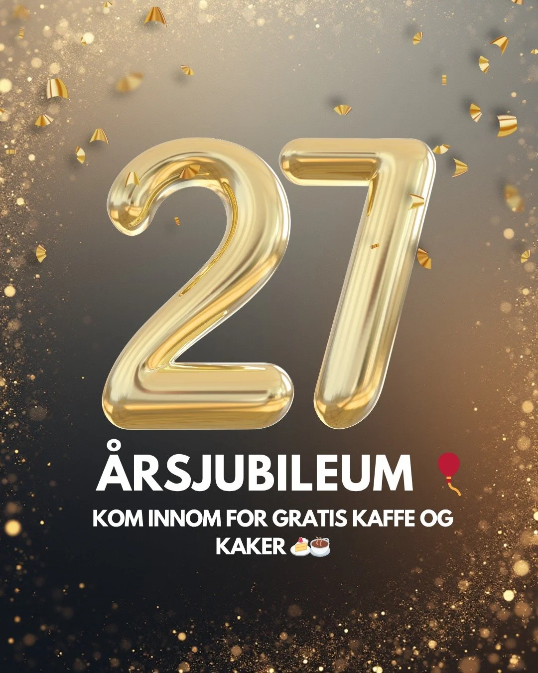 🎈 Trekanten fyller 27 år – og DU er invitert til feiring! 🎂
Onsdag 5. november kl. 13–17 markerer vi 27 fantastiske år med hyggelige folk, gode minner og masse lokal handel 💛
Kom innom for gratis kaffe og kaker! ☕🍰
Ta me