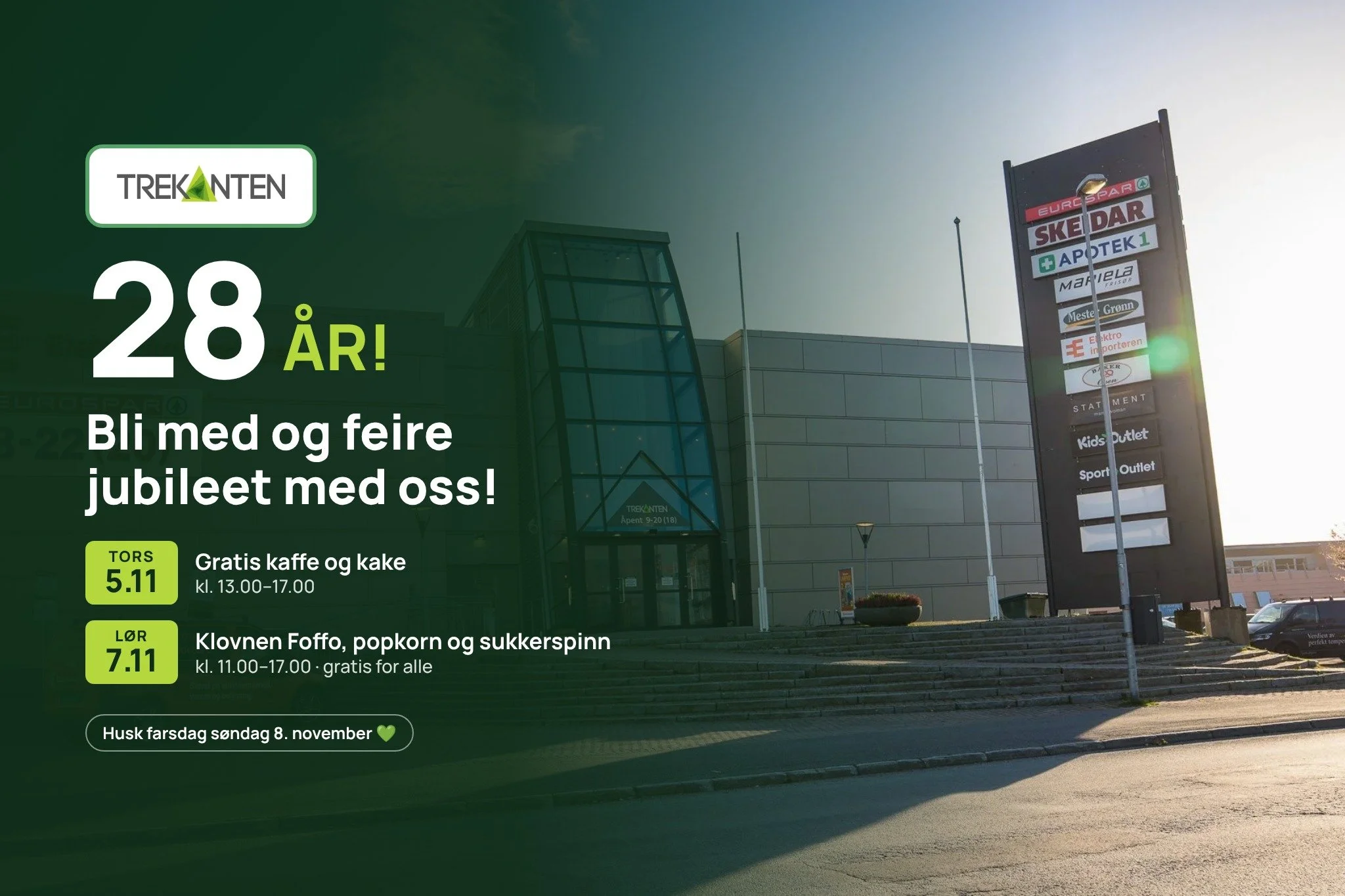 🎉 Trekanten fyller 28 år – bli med og feir!