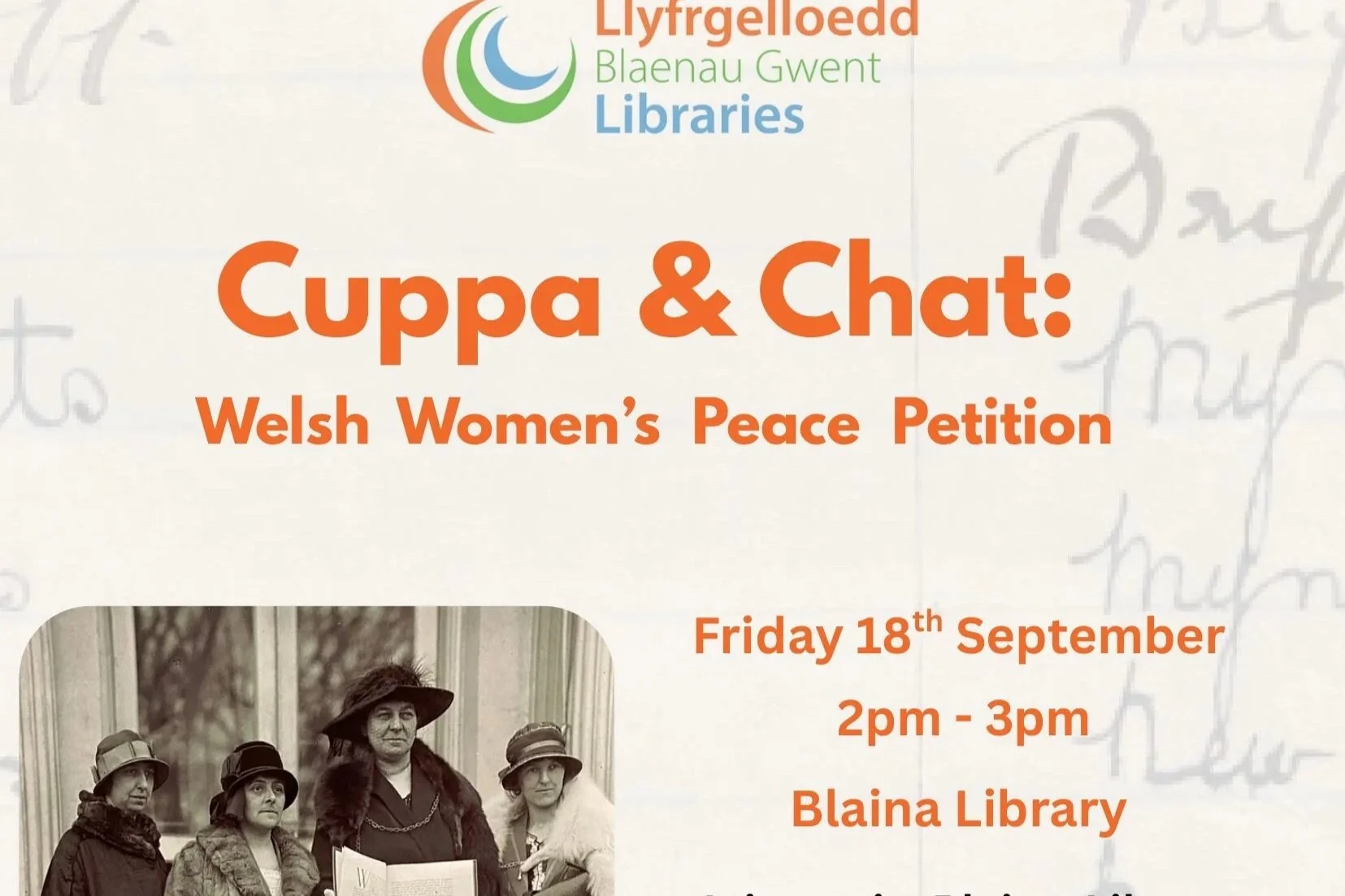Coffee & Chat: Welsh Women's Peace Petition