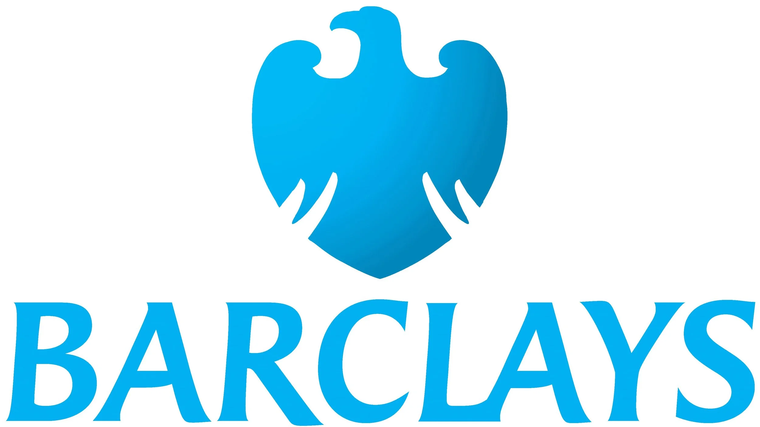 Barclays logo in blue with a stylized eagle above the word 'Barclays'