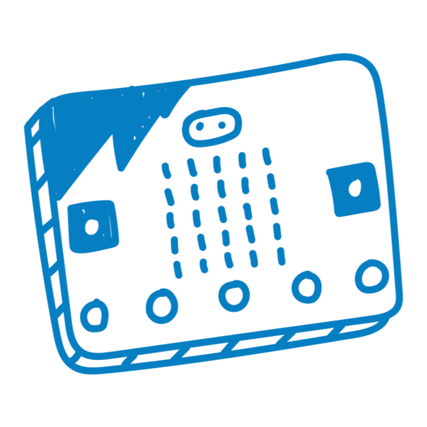 A blue outline drawing of a vintage camera with a cracked top-left corner and various details such as circles, rectangles, and dotted lines.