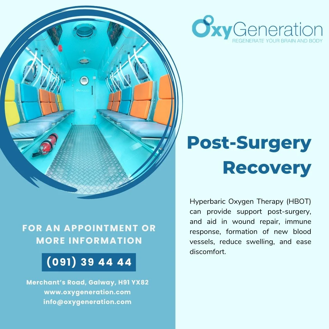 Hyperbaric Oxygen Therapy (HBOT) is being increasing applied to support post-surgical recovery. It provides many benefits that can aid in recovery after surgery including enhanced wound repair, increased immune response, formation of new blood vessel