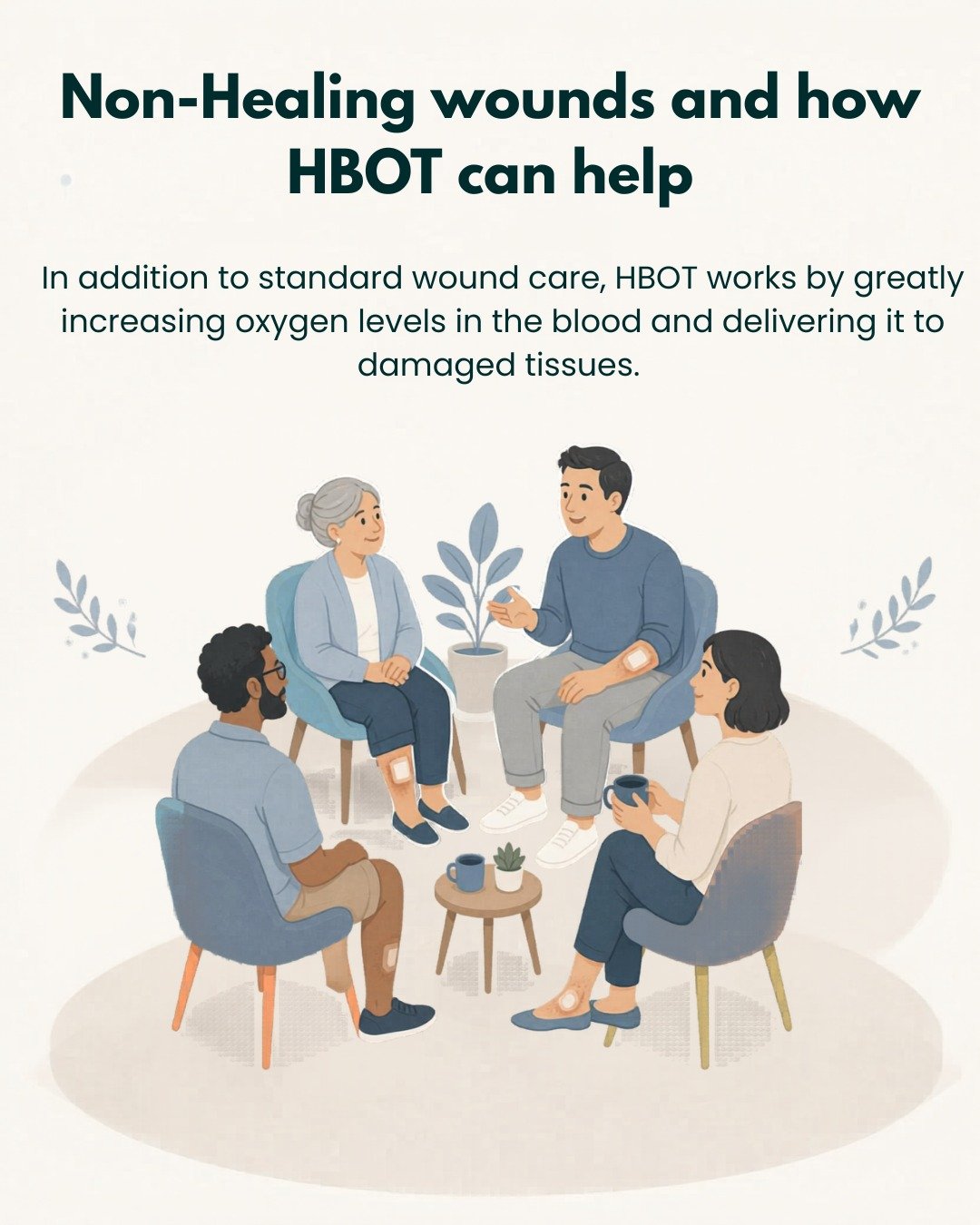 Clients often come to OxyGeneration in Galway feeling that they have exhausted all their options for treating a chronic wound. But when HBOT is added to their existing care plan, many notice meaningful improvements. 

Starting HBOT earlier provides t