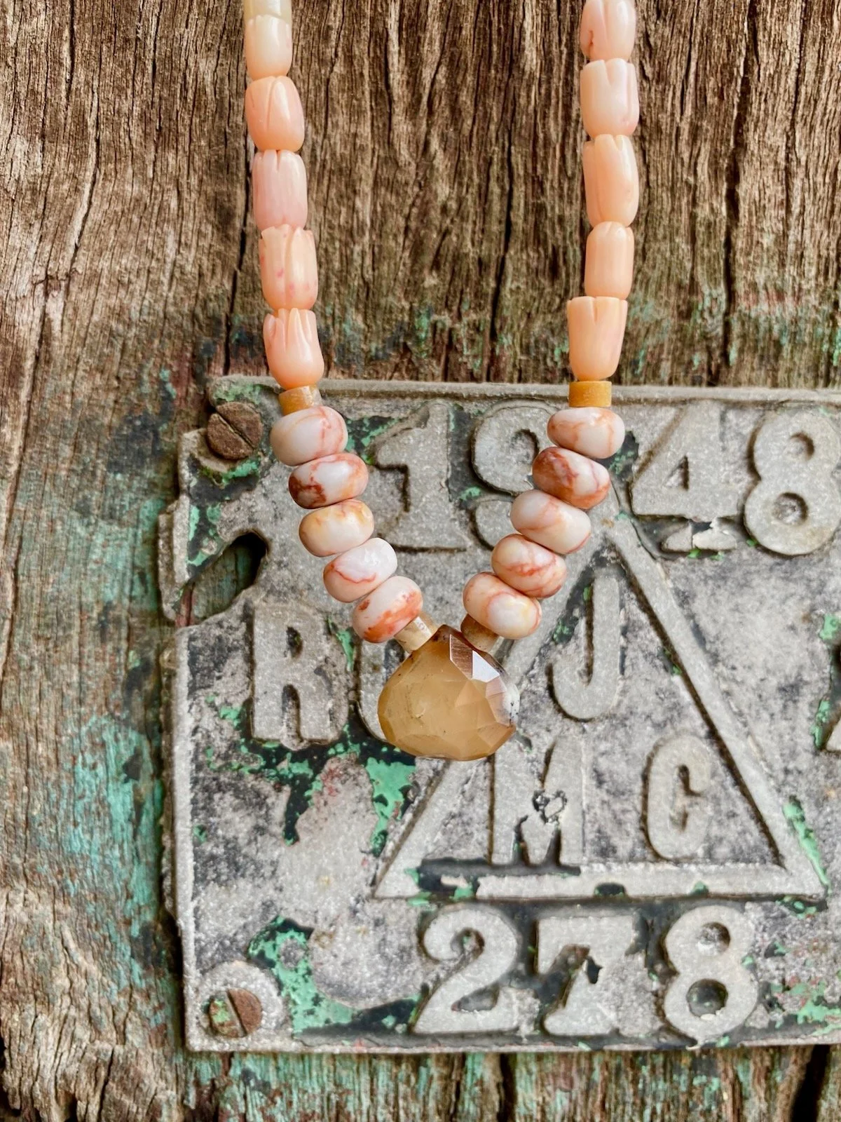 Red Vein Jasper+Coral Necklace
