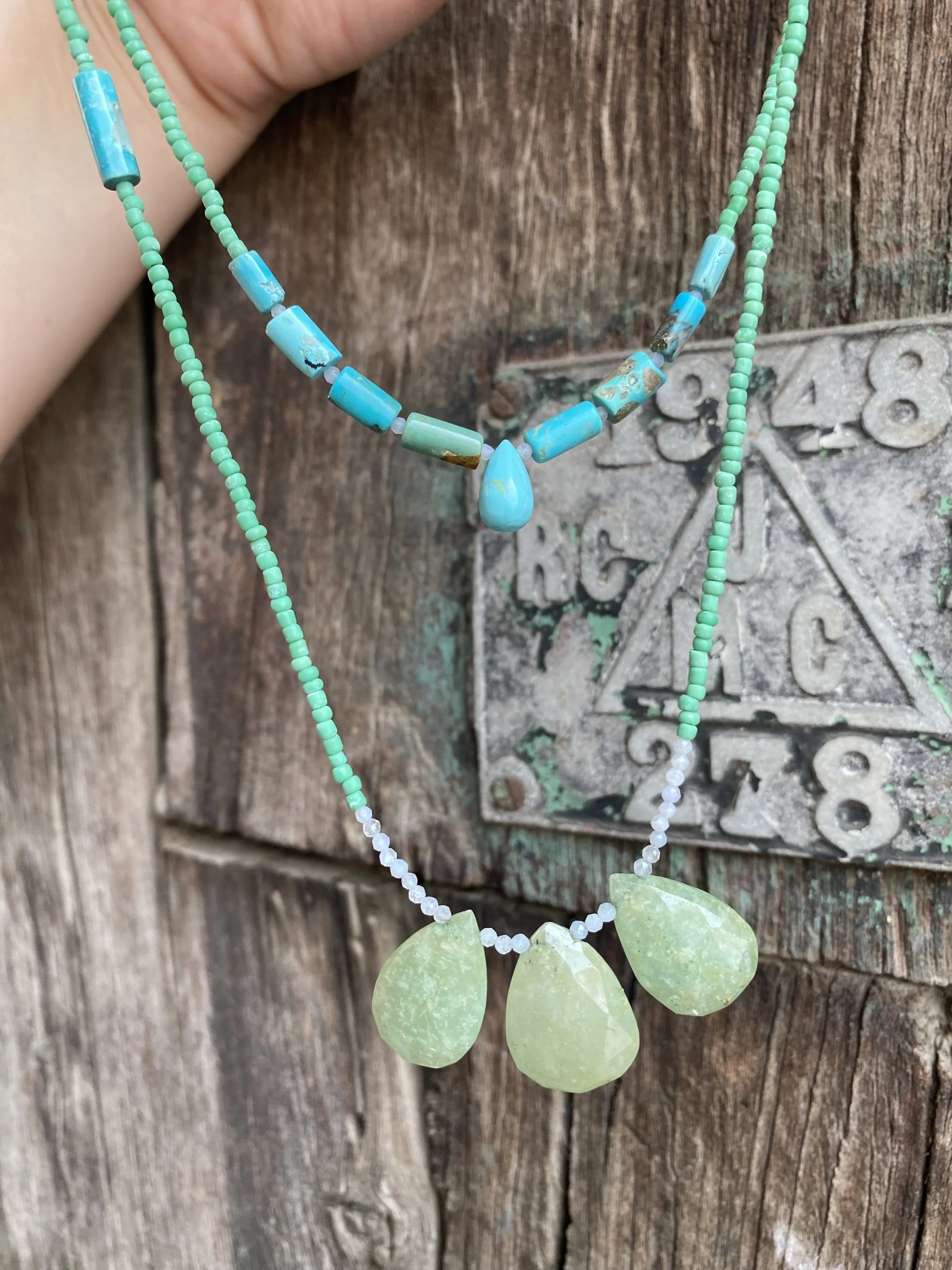 Tibetan Turquoise + Amazonite Necklace